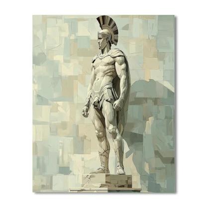 Michelangelo Inspired Marble Warrior Study paint by color