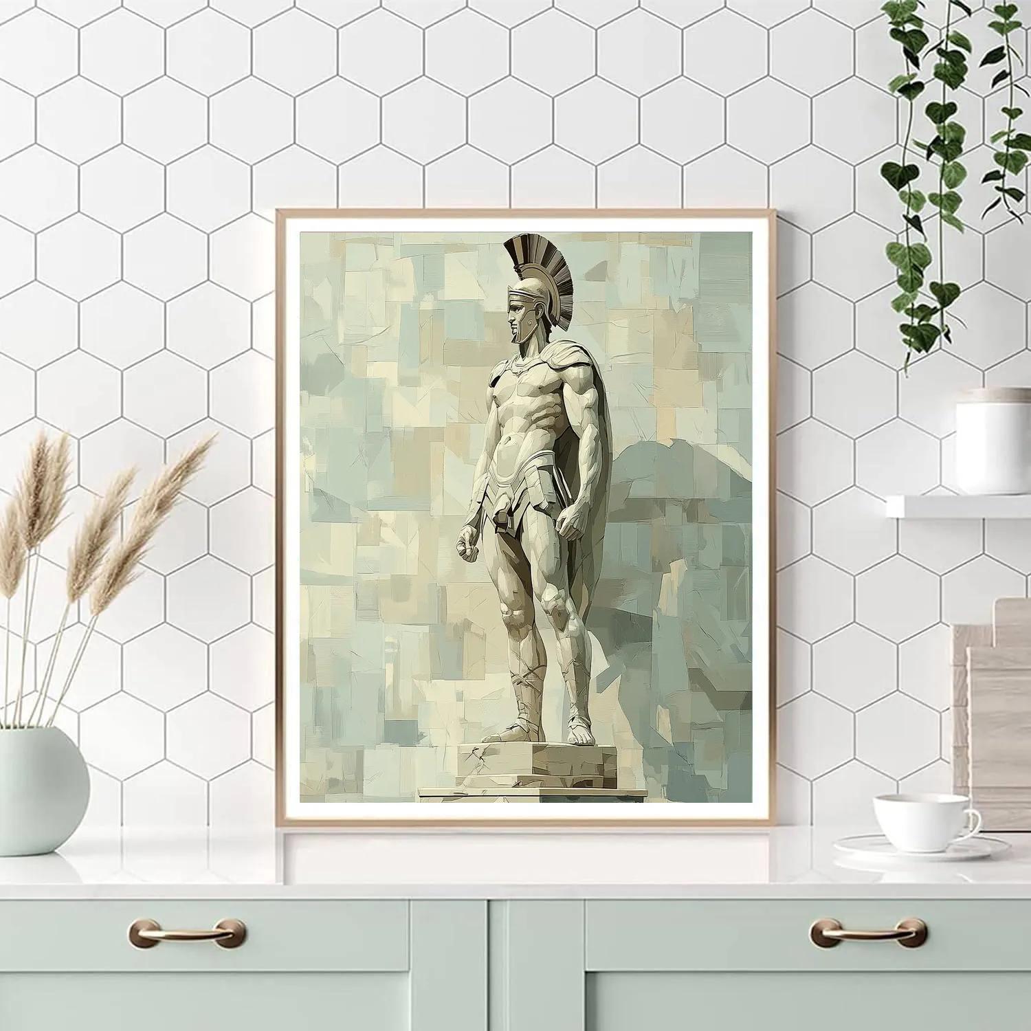 Michelangelo Inspired Marble Warrior Study paint by color