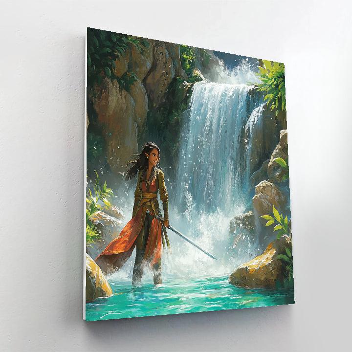 Raya Dragon Scale Waterfall Quest Painting by numbers kit