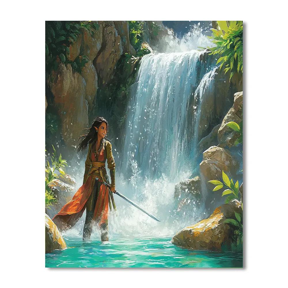 Raya Dragon Scale Waterfall Quest Painting by numbers kit