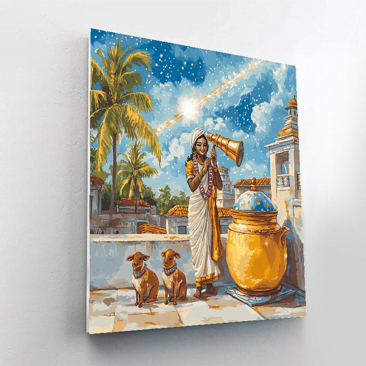 Krishna And The Butter Pot Observatory paint by color
