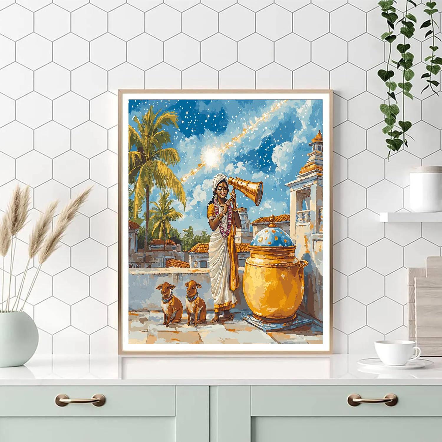 Krishna And The Butter Pot Observatory paint by color