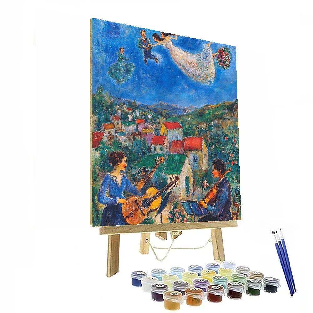 Marc Chagall Inspired Floating Wedding Celebration paint by color