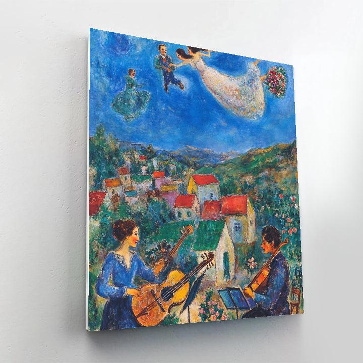 Marc Chagall Inspired Floating Wedding Celebration paint by color