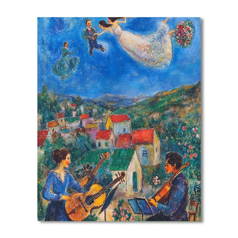Marc Chagall Inspired Floating Wedding Celebration paint by color