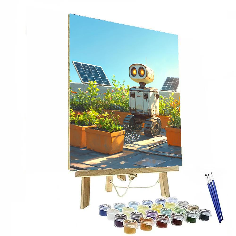 WALL E Solar Garden Cleanup Day Number painting