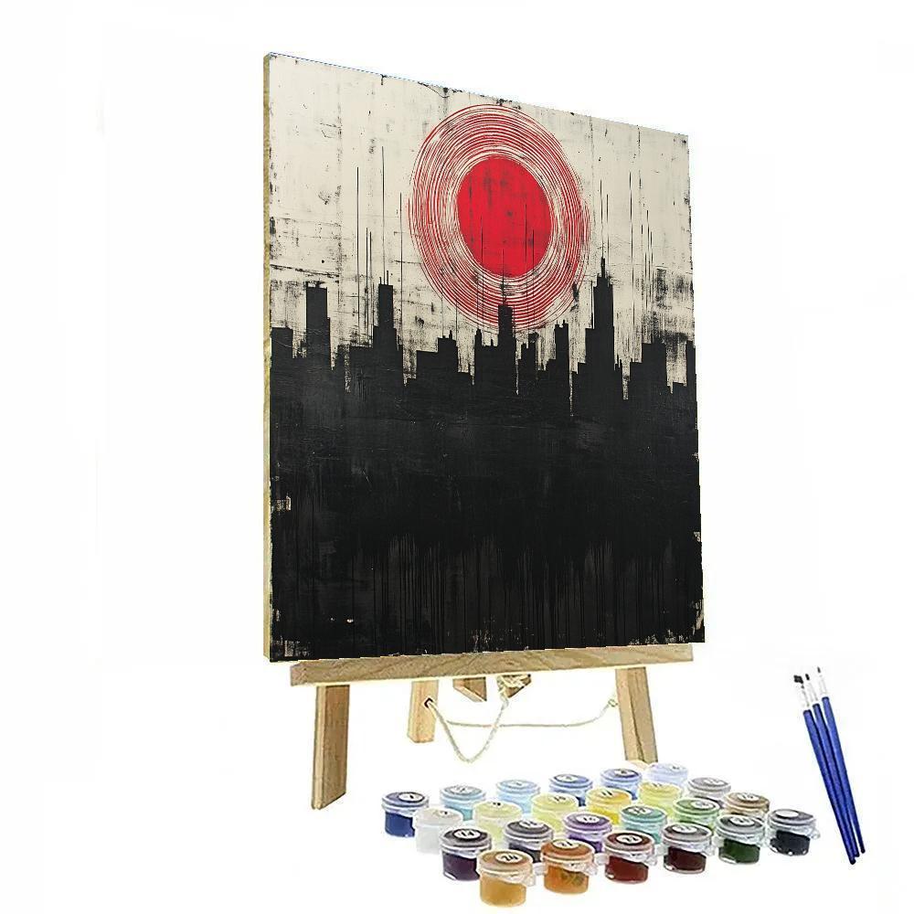 Banksy Inspired Silent Siren Skyline paint by color