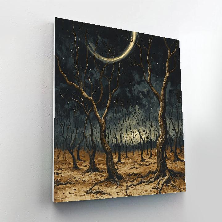 Francisco Goya Inspired Comet Wind Through Withered Grove paint by color