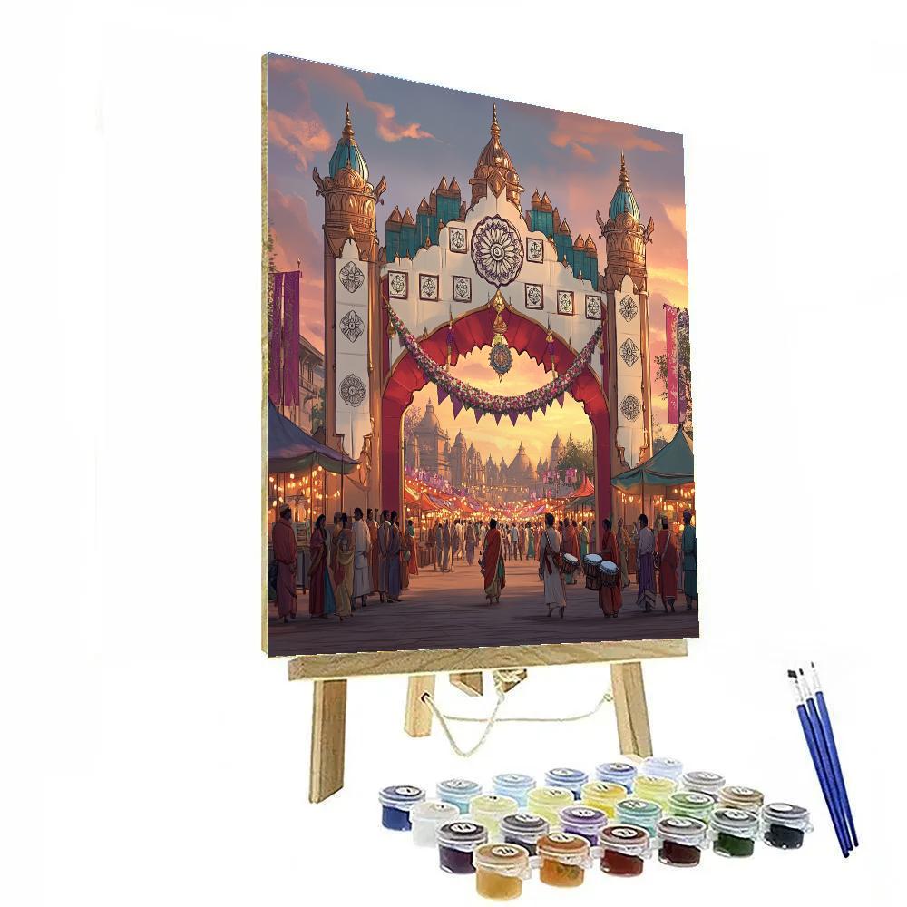 Brahma Festival Gate Of Paper Lotuses paint by color
