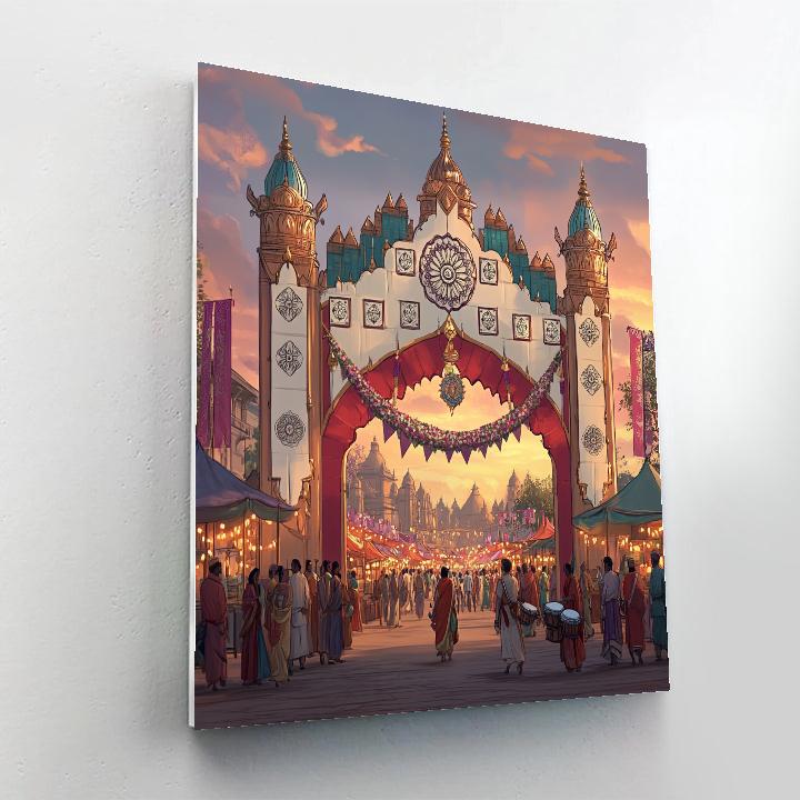 Brahma Festival Gate Of Paper Lotuses paint by color