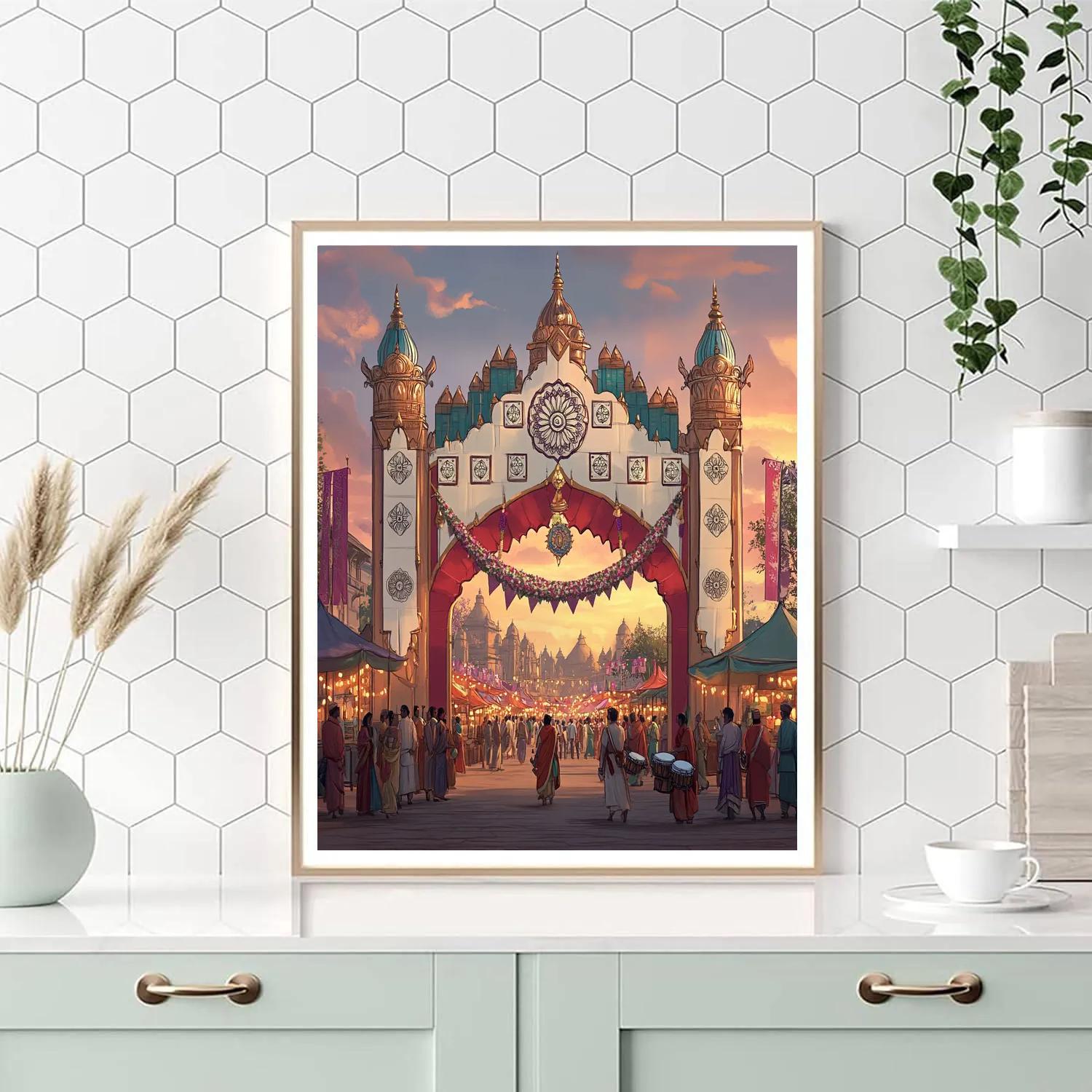 Brahma Festival Gate Of Paper Lotuses paint by color