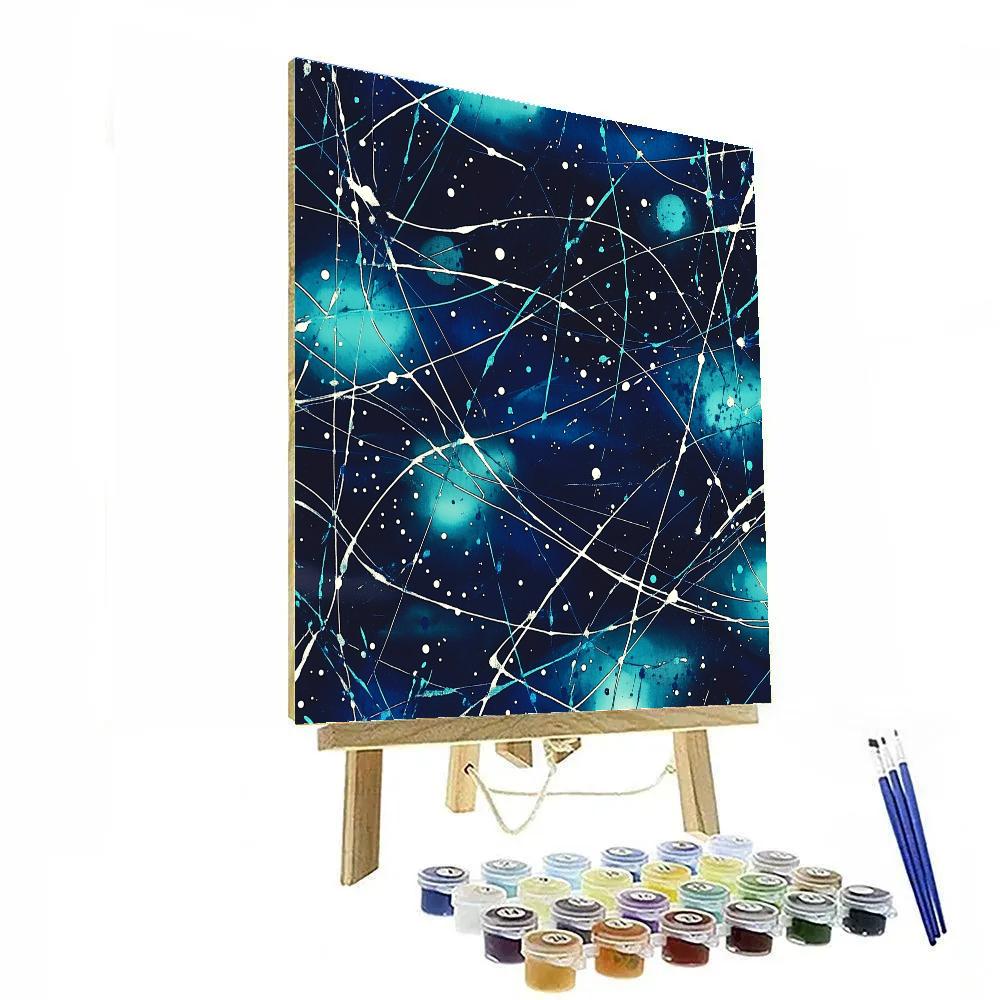 Jackson Pollock Inspired Auroral Magnetosphere Drip Field painting number kit