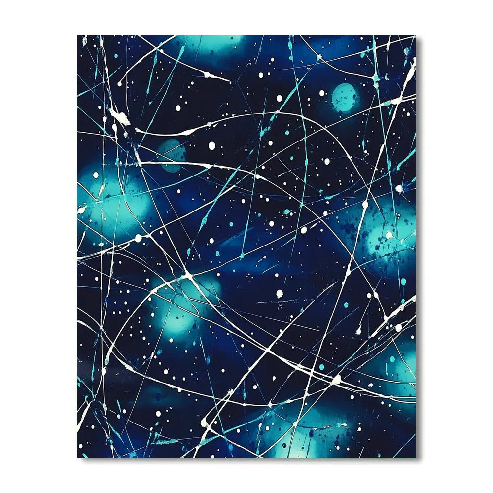 Jackson Pollock Inspired Auroral Magnetosphere Drip Field painting number kit