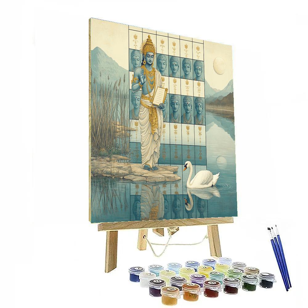 Brahma With Mirror Lake Of Four Reflections Paint by numbers art