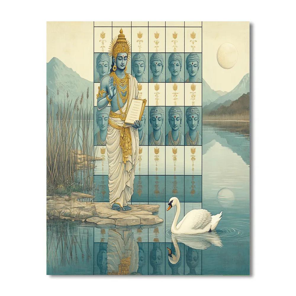 Brahma With Mirror Lake Of Four Reflections Paint by numbers art