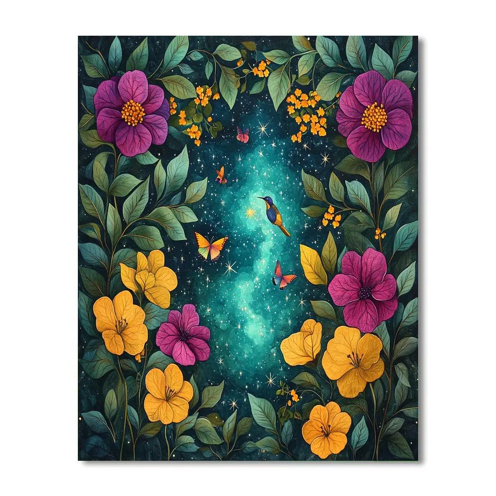 Frida Kahlo Inspired Nebula Garden Of Resilience paint by number