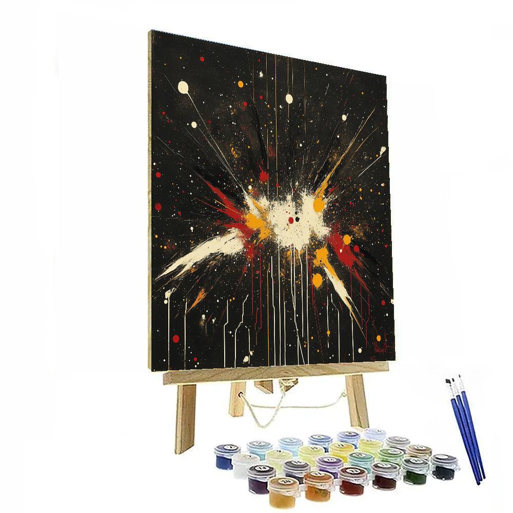 Jackson Pollock Inspired Eclipse Corona Splatter Symphony DIY paint by numbers