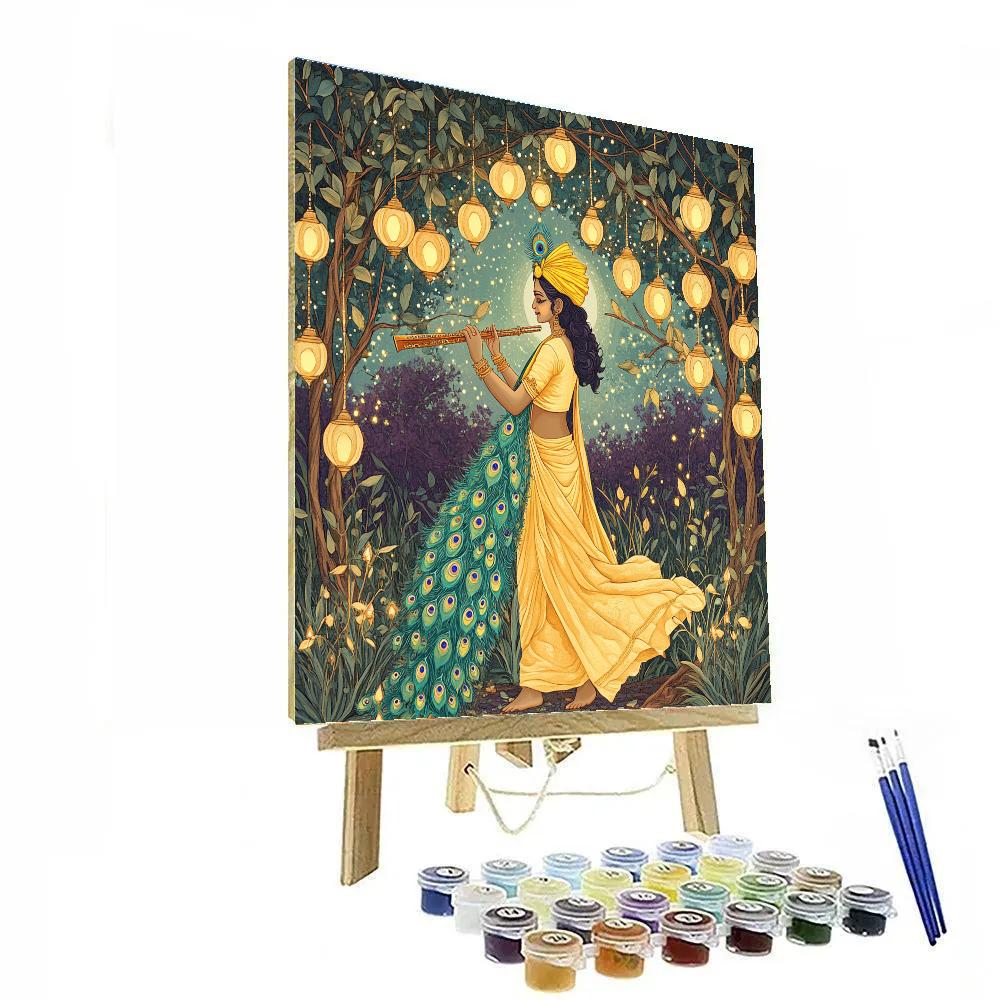 Krishna In The Lantern Orchard Paint by numbers art