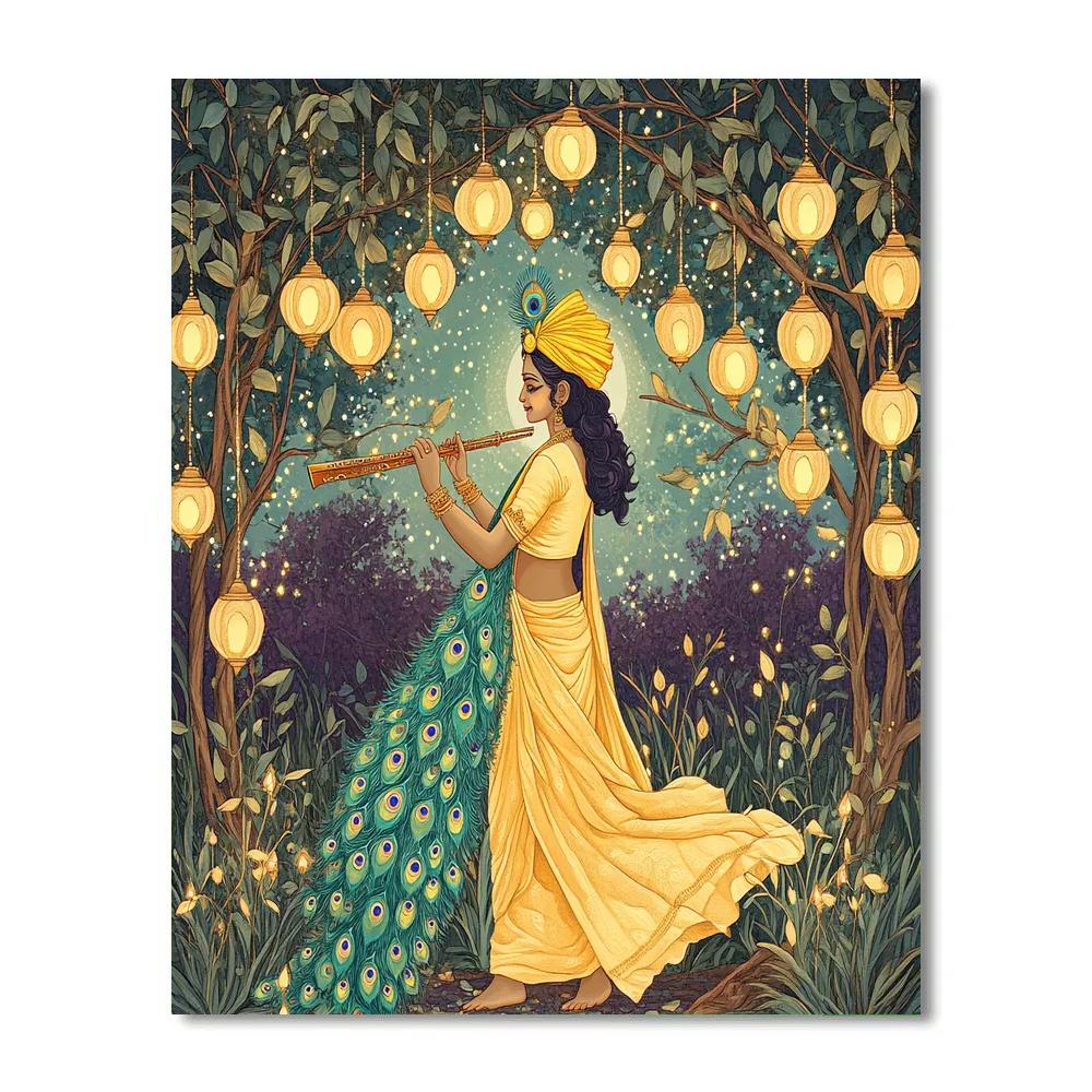 Krishna In The Lantern Orchard Paint by numbers art