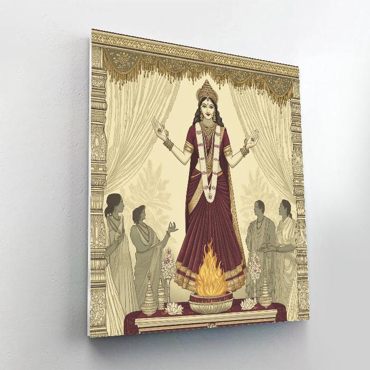 Wedding Blessing Pavilion With Parvati Numbered painting kits