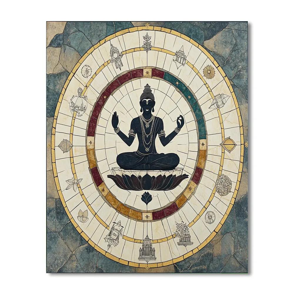 Brahma In The Artisan Mosaic Of Time Rings DIY paint by numbers