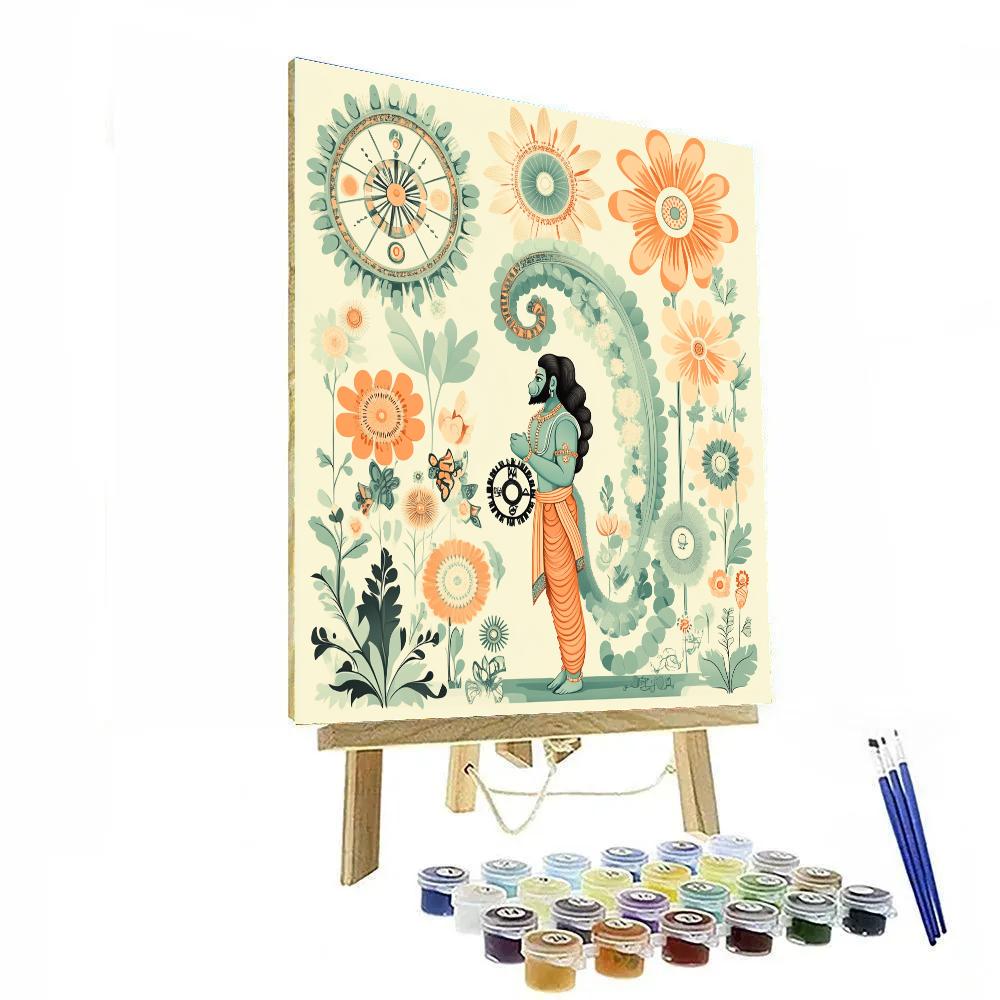 Clockwork Garden With Hanuman Guardian painting number kit