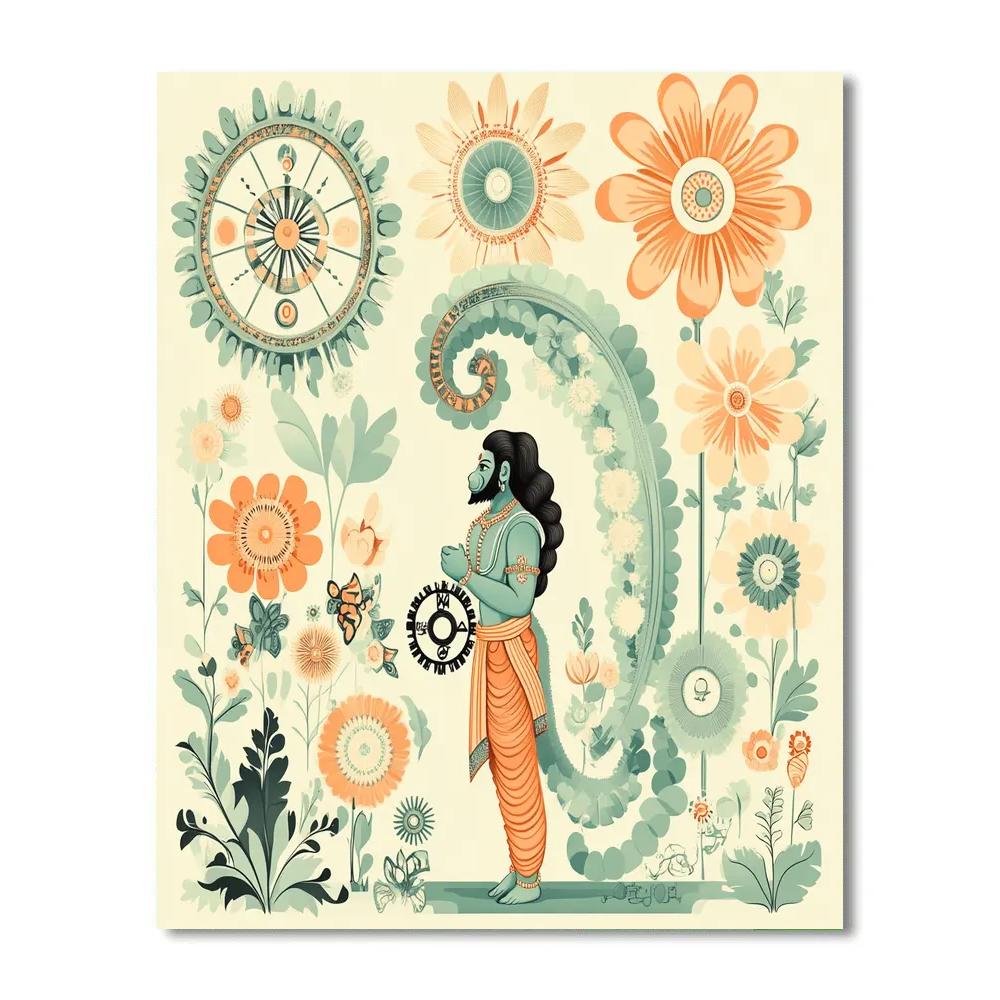 Clockwork Garden With Hanuman Guardian painting number kit