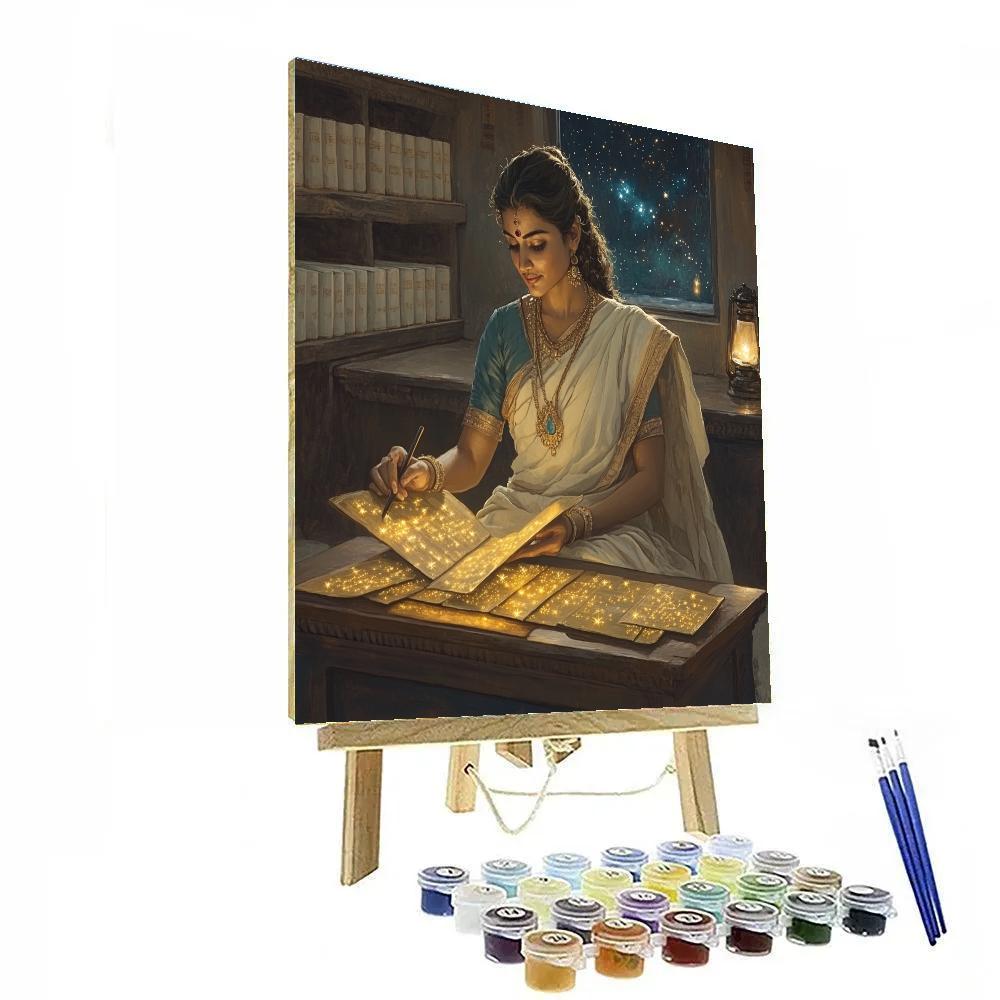 Parvati In The Library Of Palm Leaf Stars Paint by numbers kits