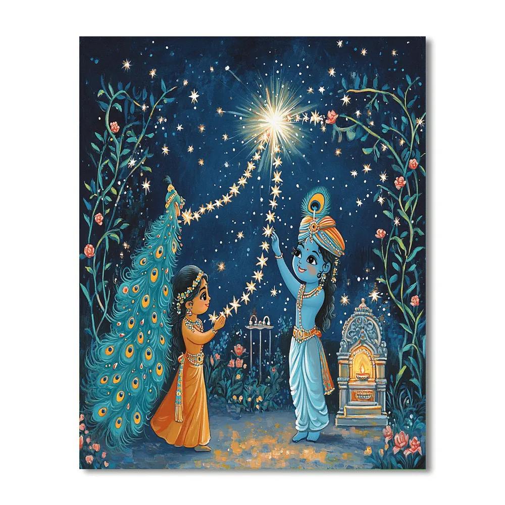 Krishna With The Constellation Garland Weaver paint by numbers