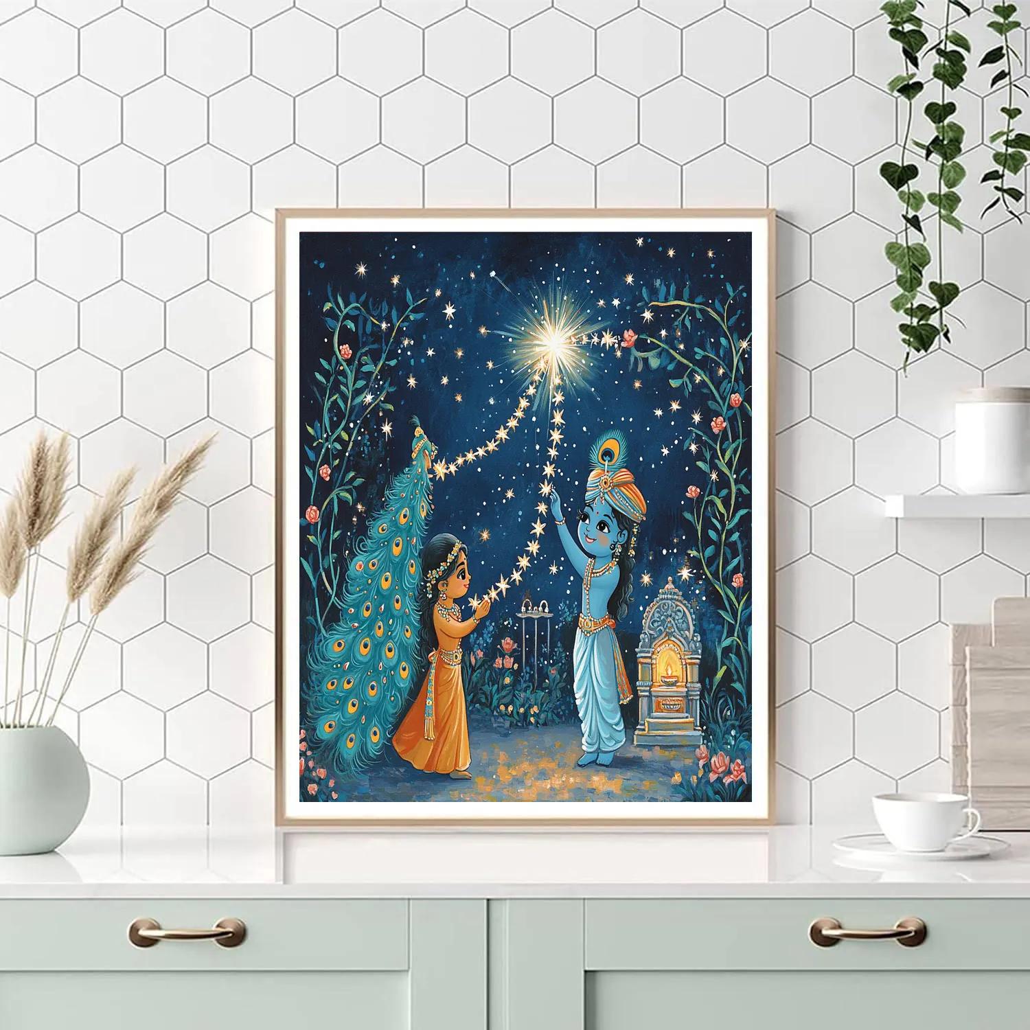 Krishna With The Constellation Garland Weaver paint by numbers