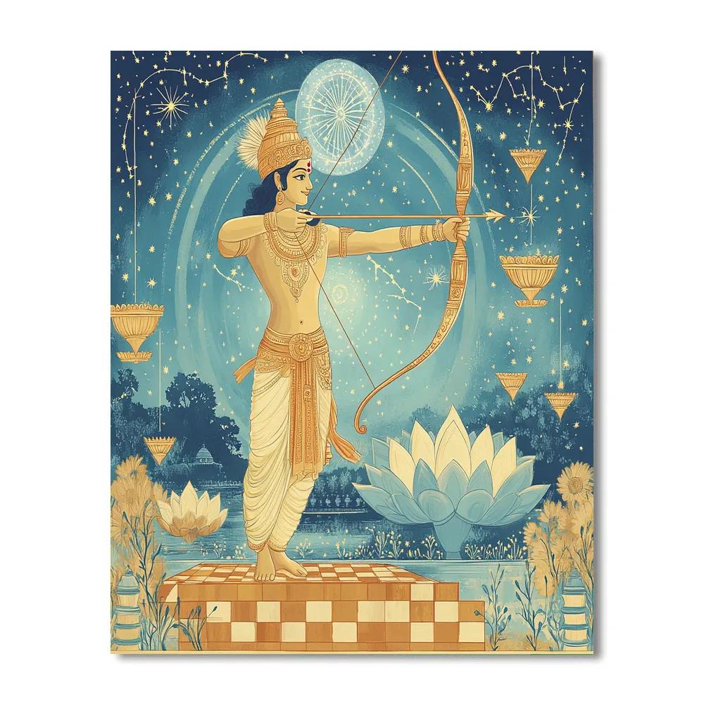 Lotus Observatory With Rama In Starlight paint by color