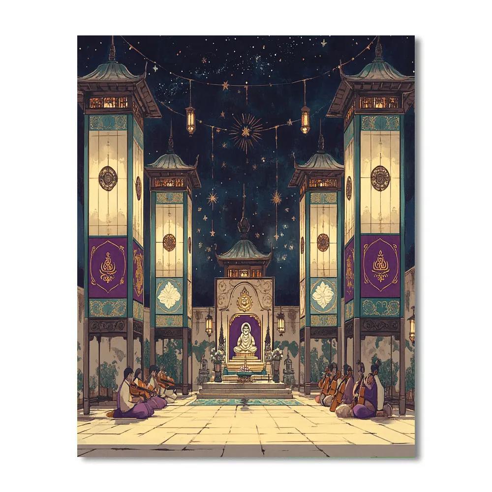 Brahma In The Lantern Court Of Four Hymns paint by color