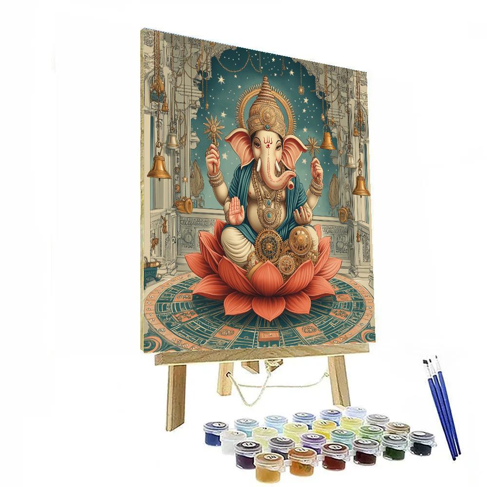 Clockwork Lotus Ganesha painting number kit