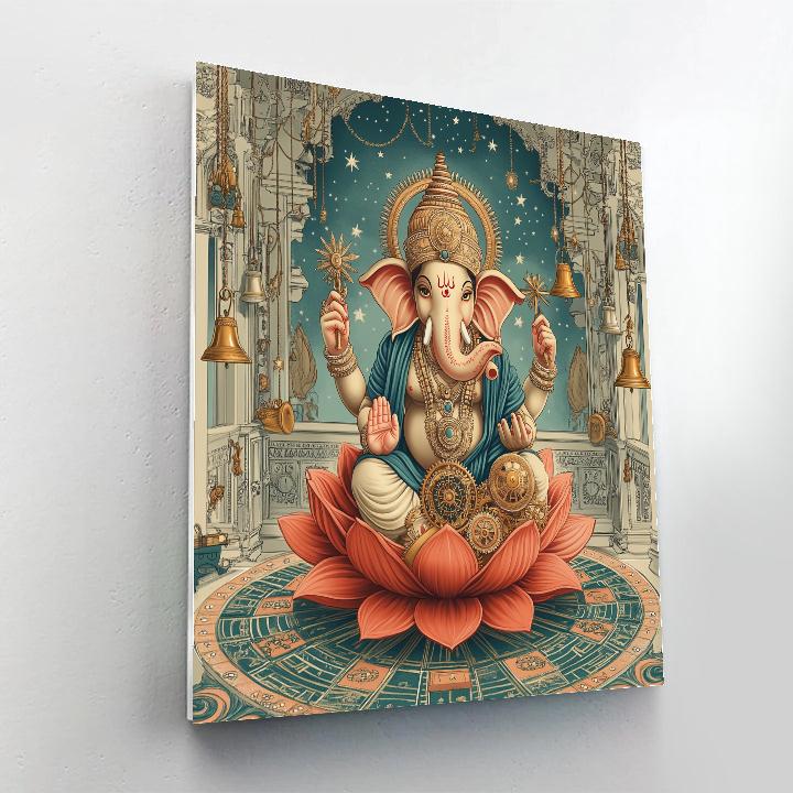 Clockwork Lotus Ganesha painting number kit