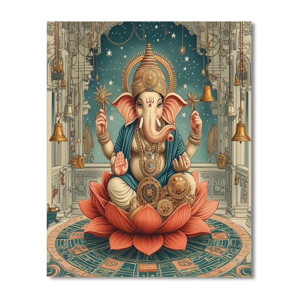 Clockwork Lotus Ganesha painting number kit