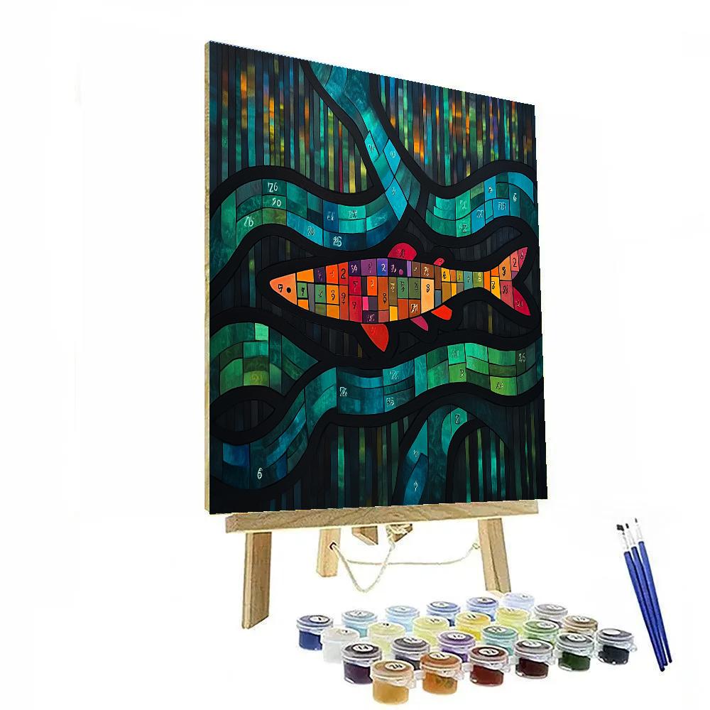 Norval Morrisseau Inspired Salmon Of The Seven River Pathways Paint by numbers kits