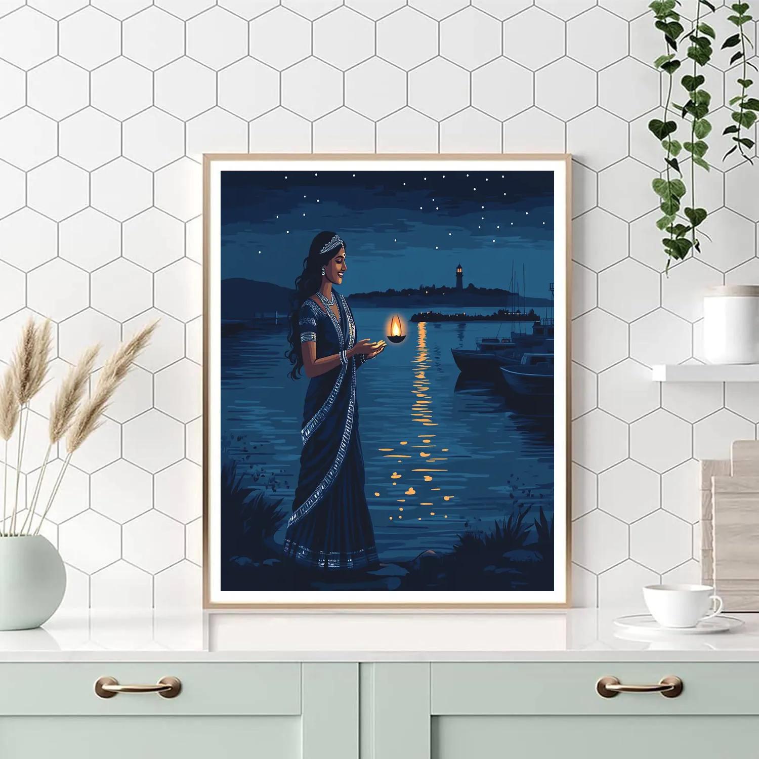 Harbor Lantern Vigil With Parvati Paint by numbers art