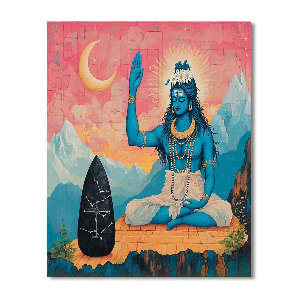 Shiva Constellation Linga At Dawn painting number kit