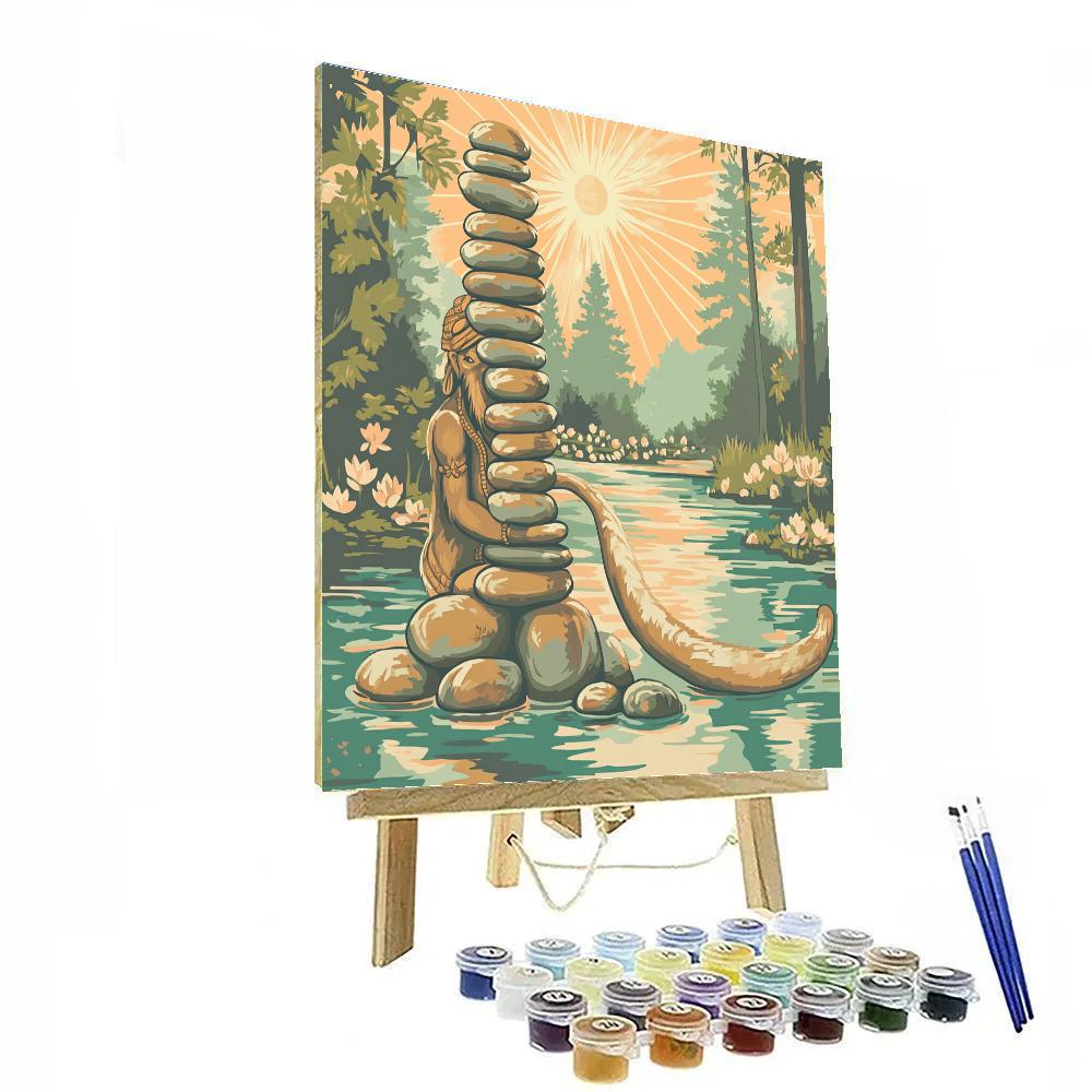 Hanuman River Stone Balancing Ritual Paint by numbers kits