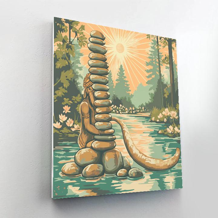 Hanuman River Stone Balancing Ritual Paint by numbers kits