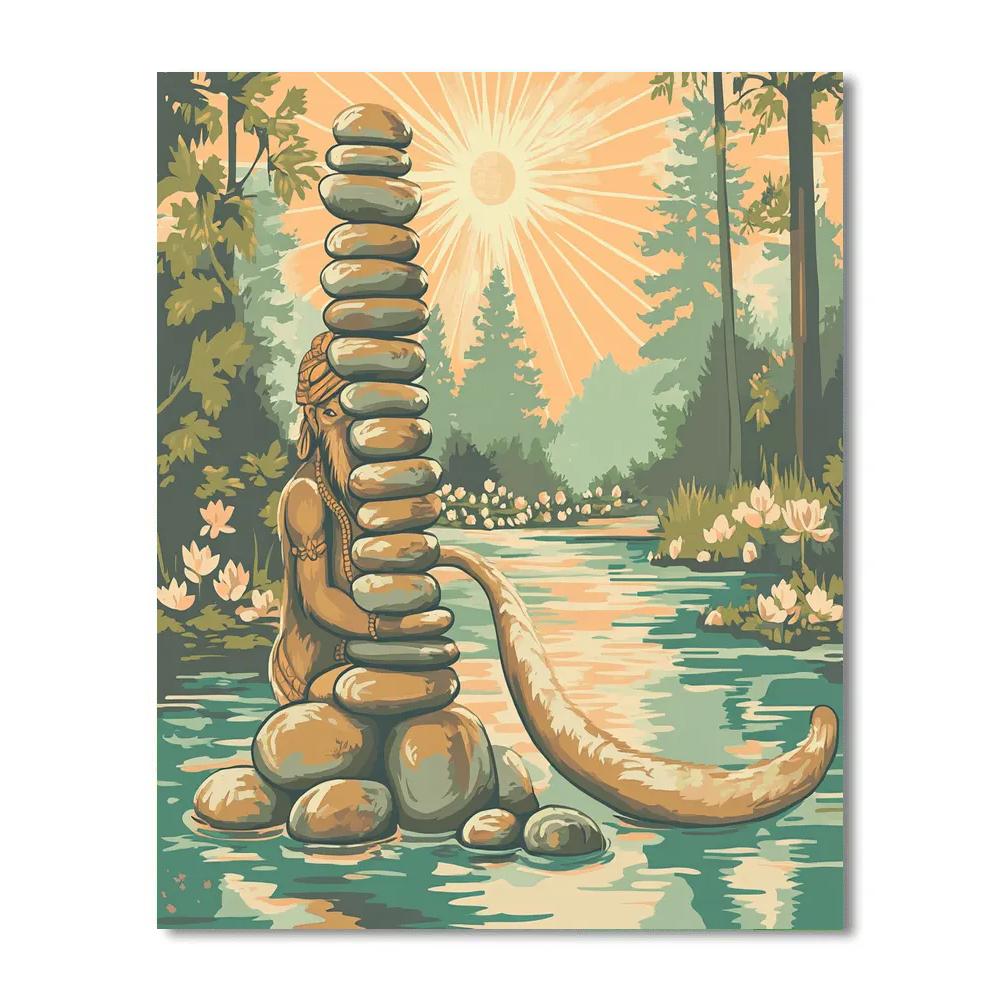 Hanuman River Stone Balancing Ritual Paint by numbers kits