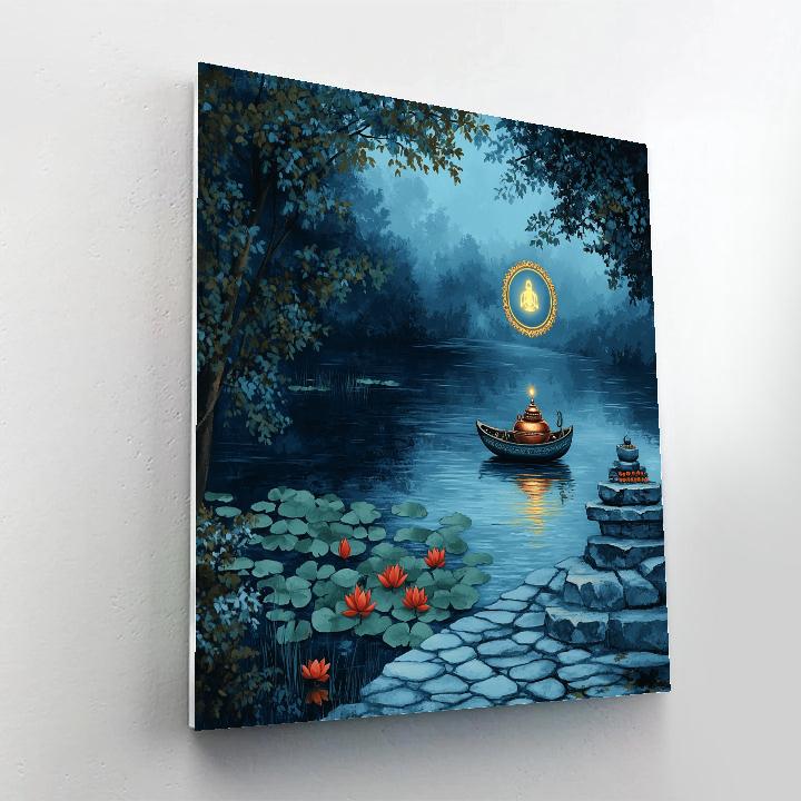 Lotus Lake Procession With Shiva Light DIY paint by numbers