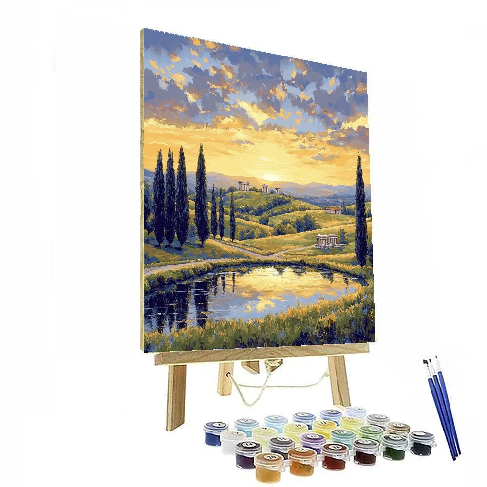Raphael Inspired Harmonious Hills Under Star Veil Sky painting number kit