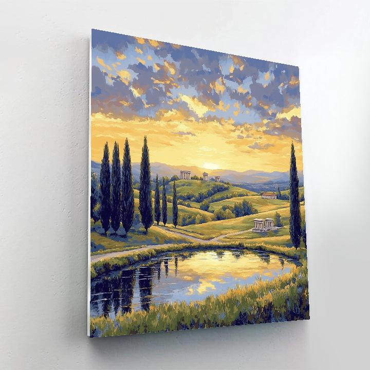 Raphael Inspired Harmonious Hills Under Star Veil Sky painting number kit