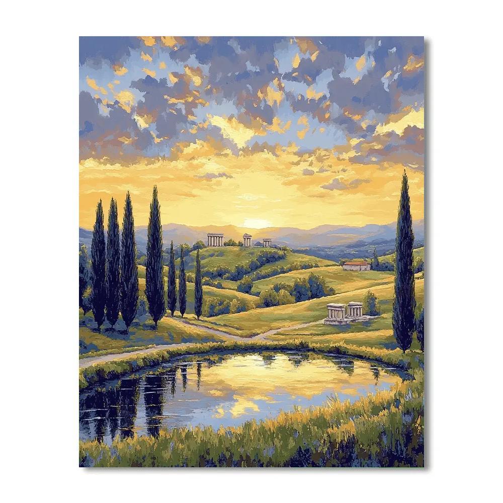 Raphael Inspired Harmonious Hills Under Star Veil Sky painting number kit