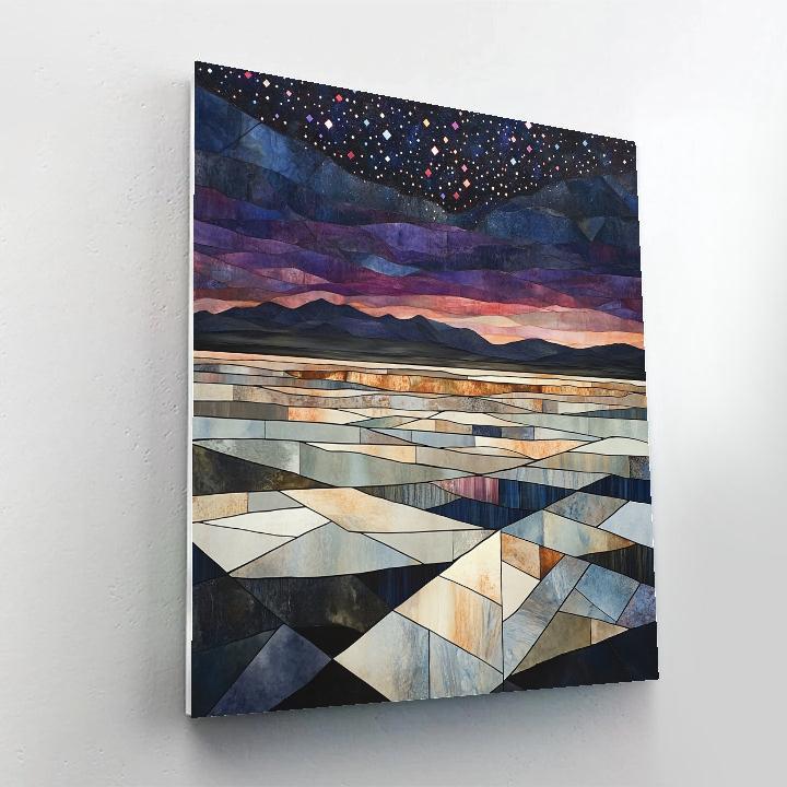 Pablo Picasso Inspired Cubist Salt Flats Under A Prismatic Night Sky paint by color