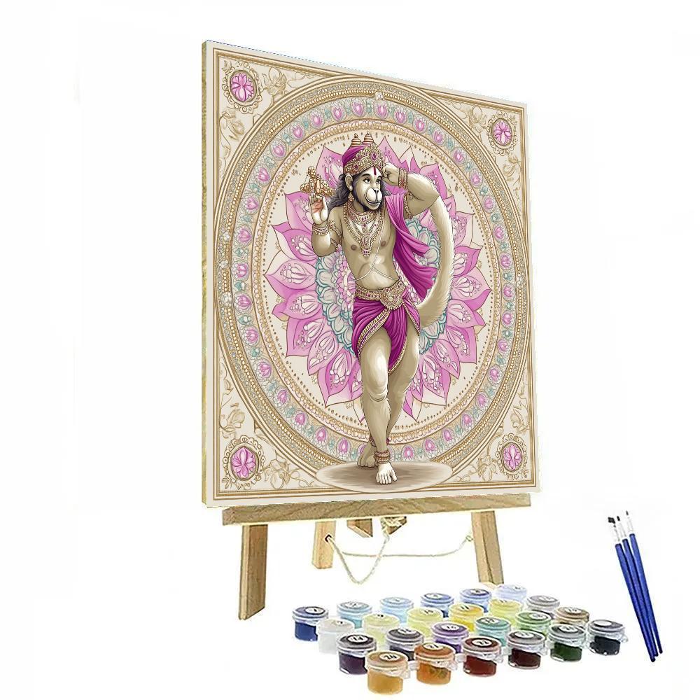 Hanuman Lotus Mandala Dance Pose Numbered painting kits
