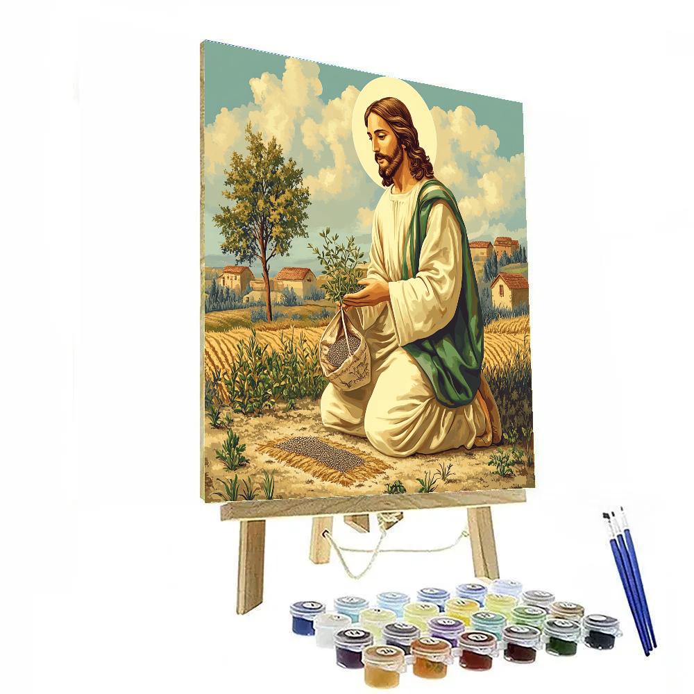 Jesus Parable Of The Seed In Patterned Fields paint by color
