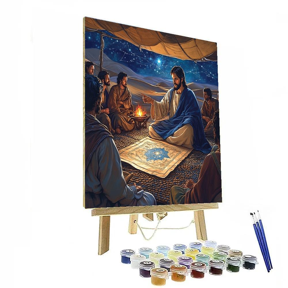 Jesus Star Map Teacher Under A Desert Canopy Painting by numbers kit