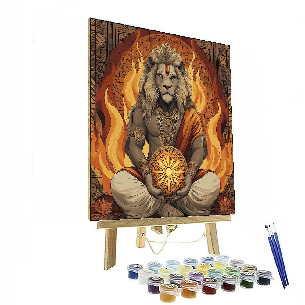 Narasimha Shield Of Compassionate Fire paint by color